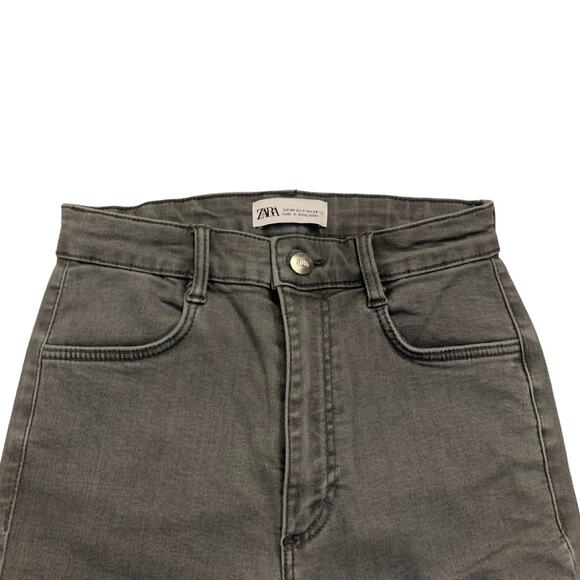 ZARA High Waist Washed Out Gray Grey Skinny Jeans Size 2 Stretch Denim - Picture 3 of 9